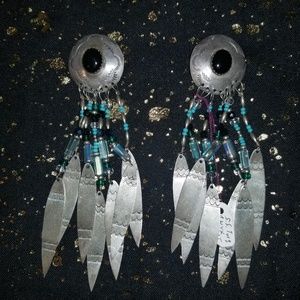 Vintage Signed NAI S.S. Concho Earrings